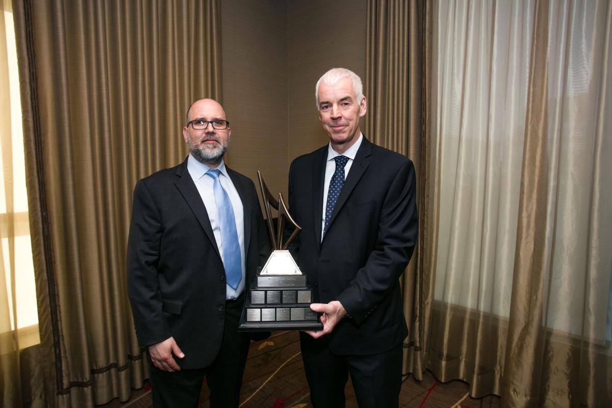 Richard Tremblay (right) 2018 Mining Person of the Year, with Robert Rotzinger (left), Taseko's VP, Capital Projects